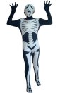 Dark Blue and White Skeleton Kids Zentai Suit