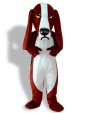 Dark Brown And White Short-furry Puppy Mascot Costume