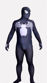 Dark Grey S-guy Spandex Lycra Costume with Printed 3D Muscle Shades with Lenses