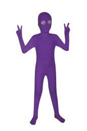Dark Purple Open Eyes Kids Zentai Suit