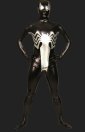 Dark S-guy Black and Silver Shiny Metalic Full-body Zentai