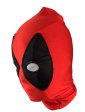 Deadpool Hood | Red Spandex Matte Black Metallic Spandex Mesh Eyes Hood With Peak