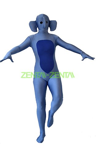 Elephant Costume  Slate Grey and Blue Spandex Lycra Zentai Suit