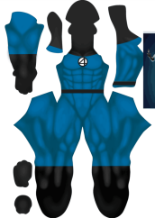 Fantastic 4 Blue Male Muscle Dye-Sub Costume