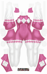 Female Pink Sleeveless Power Ranger Printed Spandex Lycra Costume