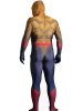 Flash Costume | Wheat and Dark Blue Printed Spandex Lycra Bodysuit with 3D Muscle Shading