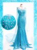 Frozen ! Gorgeous Elsa Long Train Dress