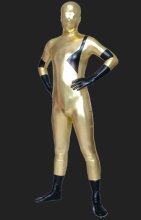 Gold and Black Shiny Metallic Full Body Zentai Suit Gold and Black Shiny Metallic Full Body Zentai Suit
