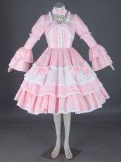 Gorgeous Pink Lolita Dress With Black Trim 23G