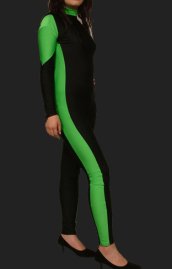 Green and Black Spandex Lycra Jumpsuits