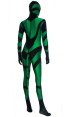Green and Black Spandex Lycra Zentai Costume with Tail