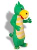 Green And Light Yellow Dinosaur Mascot Costume