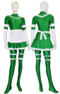 Green and White Spandex Lycra Servant Cosplay Costume