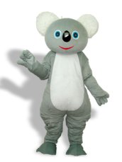 Grey And White Koala Bear Mascot Costume