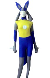 Grey and Yellow Wolf Spandex Lycra Costume