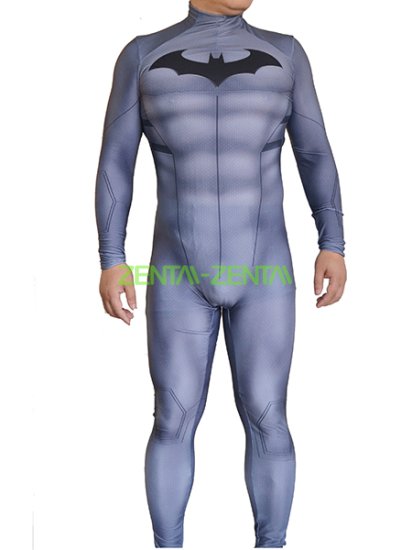 Grey B-guy Printed Spandex Lycra Zentai Costume with 3D Muscle Shading