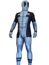 Grey Deadpool | Printed Spandex Lycra Zentai Costume with 3D Muscle Shading