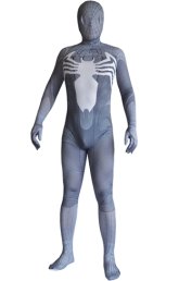 Grey Printed S-guy Zentai Suit with 3D Muscle Shades