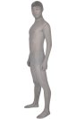 Grey Silk-Like Lycra Transparent Zentai Suit
