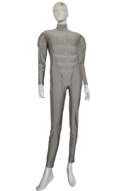 Grey Spandex Lycra Muscle Bodysuit