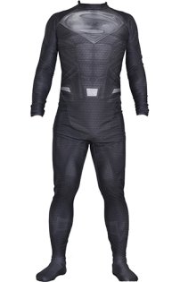 Grey Superman Costume | Printed Spandex Lycra with 3D Muscle Shading