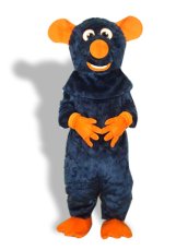 Happy Dark Navy Blue Abd Orange Mice Mascot Costume