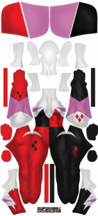 Harley Gwen Printed Spandex Lycra Costume with Hood and Detachable Mask