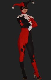 Harley Quinn Costume | Black and Red Spandex Lycra Full Bodysuit