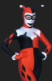 Harley Quinn-Red and Black Spandex Lycra Unisex Zentai Suit
