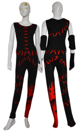 Kane Elite Wrisling Outfit | Black and Res Spandex Lycra Costume