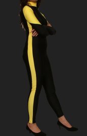 Kill Bill, Bruce Lee-Black and Yellow Spandex Lycra Jumpsuit