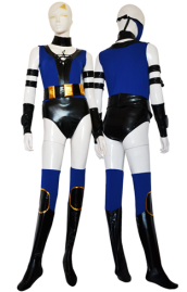Kitana Costume | Royal Blue and Black 5-Set Catsuit