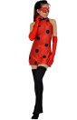 Lady Bug Red Little Spandex Lycra Dress with Stockings Gloves and Eye Mask