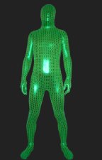 Lemon Green Shiny Metallic Full Body Zentai Suit with Small Ripple Lemon Green Shiny Metallic Full Body Zentai Suit with Small Ripple