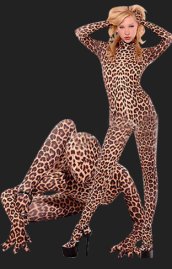 Leopard Catsuit | Brown and Black Spandex Lycra Zentai Suit/ Catsuit