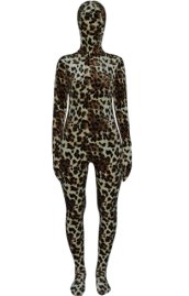 Leopard Thicken Velvet Zentai Suit