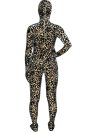 Light Brown and Black Leopard Thicken Velvet Zentai Suit