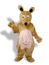 Light Brown Kangaroo Short-furry Mascot Costume