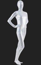 Limited! Silver Multicolour Block Full Body Shiny Metallic Unisex Zentai Suit Limited! Silver Multicolour Block Full Body Shiny Metallic Unisex Zentai Suit