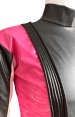 Masked Rider Decade Costume| Black Fake Leather and Pink PVC Sewn with Cotton Stuffed Strips