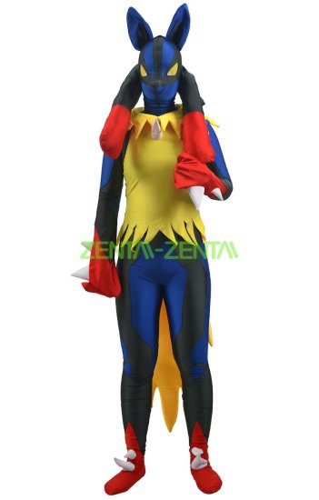 Mega Lucario Spandex Lycra Costume with Padding Details