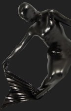 Mermaid! Black Shiny Metallic Full-body Mermaid Zentai