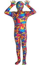 Mult-Color Camouflage Kids Zentai Suit