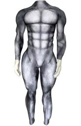 Muscular Husky Dye-Sub Spandex Lycar Petsuit with Muscle Paddings