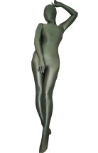 Navy Green Sexy Oil Nylon Spandex Zentai Bodysuit