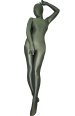 Navy Green Sexy Oil Nylon Spandex Zentai Bodysuit
