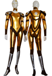 Neon Strike Vi Costume | Gold and Brown 3D Effect Catsuit