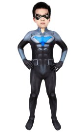 Nightwing Son of Batman Printed Spandex Lycra Costume for Kid