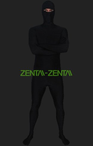 Ninja Costume  Black Spandex Lycra Full Body Zentai Suit