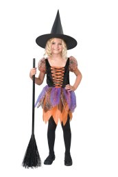 Orange Cute Witch Halloween Costume for Kid